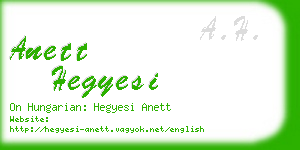 anett hegyesi business card